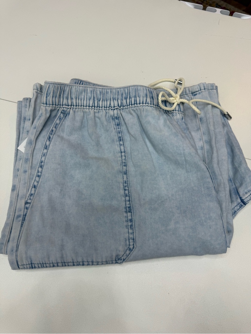 Michael Kors Light Blue Wide-Leg Drawstring Jeans size L - Picture 14 of 14